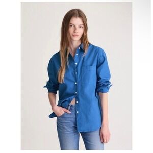 Madewell The Easy Shirt Poplin French Blue 2X Cotton Button‎ Up Casual Office